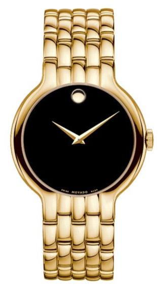 Movado Veturi Quartz Black Dial Gold Steel Strap Watch for Men - 0606934 Buy Now By Movado