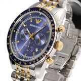 Emporio Armani Tazio Chronograph Blue Dial Two Tone Stainless Steel Watch For Men - AR6088 Buy Now By Emporio Armani