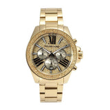 Michael Kors Wren Chronograph Crystal Pave Gold Dial Gold Steel Strap Watch for Women - MK6095 Buy Now By Michael Kors