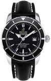 Breitling Superocean Heritage 42mm Black Leather Strap Mens Watch - A1732124