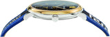 Versace V-Circle Black Dial Blue Leather Strap Watch for Men - VEBQ01419 Buy Now By Versace