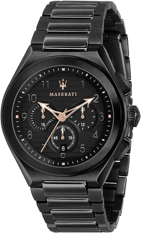 Maserati Triconic Quartz Black Dial Black Steel Strap Watch For Men - R8873639003 Buy Now By Maserati