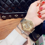 Guess Madison Diamonds Gold Dial Gold Steel Strap Watch for Women - W0637L2 Buy Now By Guess