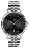 Tissot T Classic Carson Premium Powermatic 80 Black Dial Silver Steel Strap Watch For Men - T122.407.11.051.00