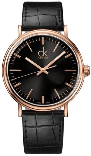 Calvin Klein Surround Black Dial Black Leather Strap Watch for Men - K3W216C1 Buy Now By Calvin Klein