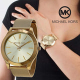 Michael Kors Slim Runway Champagne Dial Gold Mesh Bracelet Watch for Women - MK3282 Buy Now By Michael Kors