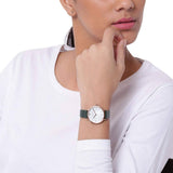 Emporio Armani Mother of Pearl Dial Green Leather Strap Watch For Women - AR11150 Buy Now By Emporio Armani