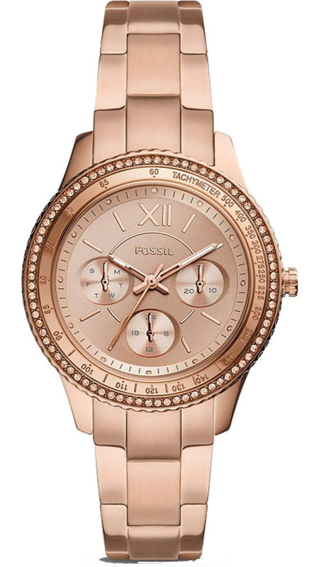 Fossil Stella Sport Multifunction Rose Gold Dial Rose Gold Steel Strap Watch for Women - ES5106 Buy Now By Fossil
