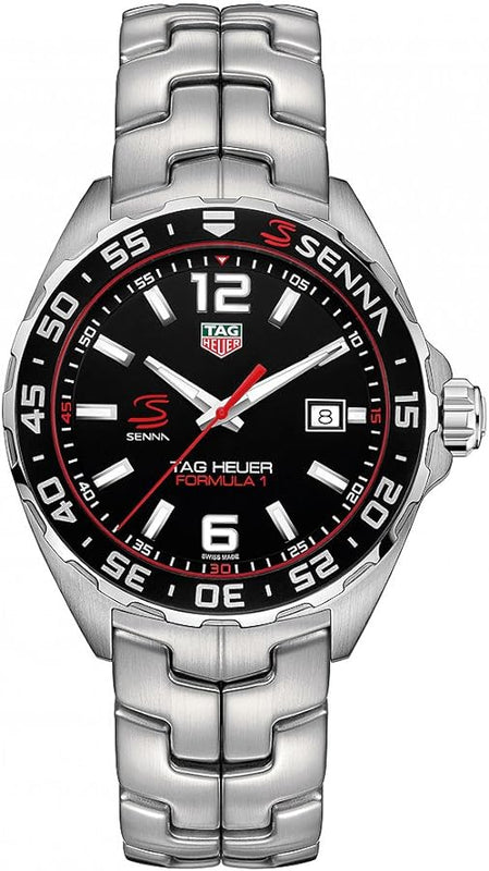 Tag Heuer Formula 1 Senna Limited Edition Black Dial Silver Steel Strap Watch for Men - WAZ1012.BA0883 Buy Now By Tag Heuer