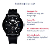 Tommy Hilfiger Denim Quartz Black Dial Black Rubber Strap Watch for Men - 1791483 Buy Now By Tommy Hilfiger