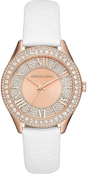 Michael Kors Harlowe Analog Rose Gold Dial White Leather Strap Watch For Women - MK2989 Buy Now By Michael Kors