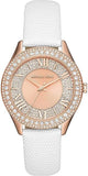 Michael Kors Harlowe Analog Rose Gold Dial White Leather Strap Watch For Women - MK2989 Buy Now By Michael Kors