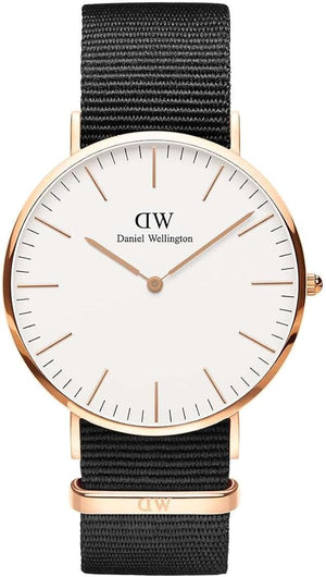 Daniel Wellington Classic Cornwall White Dial Black Nylon Strap Watch For Men - DW00100257 Buy Now By Daniel Wellington