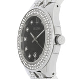 Bulova Crystal Collection Black Dial Silver Steel Strap Watch for Men - 96K102 Buy Now By Bulova
