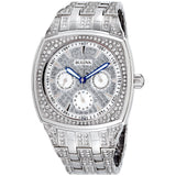 Bulova Crystal Collection Phantom Silver Dial Silver Steel Strap Watch for Men - 96C002 Buy Now By Bulova