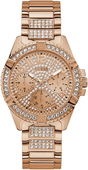 Guess Frontier Diamonds Rose Gold Dial Rose Gold Steel Strap Watch For Women - W1156L3 Buy Now By Guess