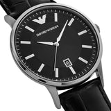 Emporio Armani Renato Analog Black Dial Black Leather Strap Watch For Men - AR11186 Buy Now By Emporio Armani