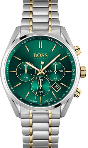 Hugo Boss Champion Chronograph Green Dial Two Tone Steel Strap Watch for Men - 1513878 Buy Now By Hugo Boss