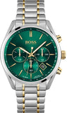 Hugo Boss Champion Chronograph Green Dial Two Tone Steel Strap Watch for Men - 1513878 Buy Now By Hugo Boss