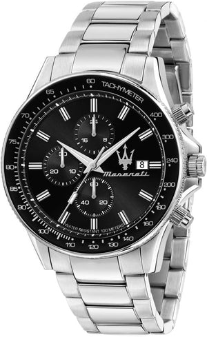 Maserati SFIDA Chronograph Black Dial Silver Steel Strap Watch For Men - R8873640015 Buy Now By Maserati