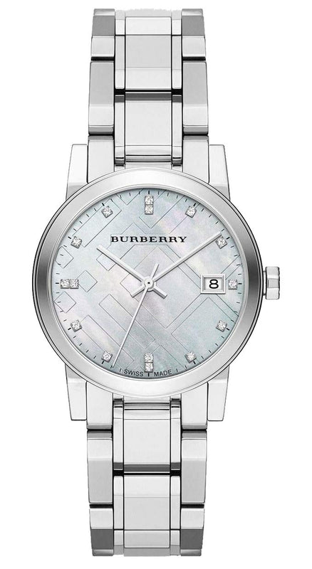 Burberry The City Diamonds Silver Dial Silver Steel Strap Watch for Women - BU9125 Buy Now By Burberry