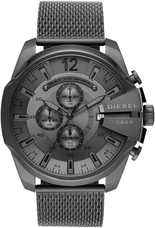 Diesel Mega Chief Chronograph Black Dial Black Mesh Strap Watch For Men - DZ4527 Buy Now By Diesel
