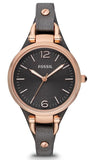 Fossil Georgia Smoke Grey Dial Grey Leather Strap Watch for Women - ES3077 Buy Now By Fossil