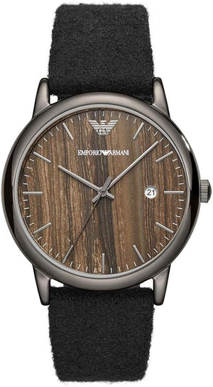 Emporio Armani Luigi Analog Brown Dial Black Leather Strap Watch For Men - AR11156 Buy Now By Emporio Armani
