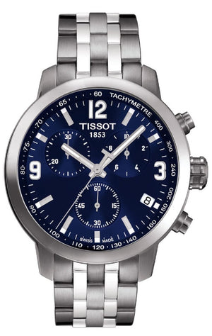 Tissot PRC 200 Chronograph Blue Dial Silver Steel Strap Watch For Men - T055.417.11.047.00 Buy Now By Tissot