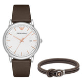 Emporio Armani Herren White Dial Brown Leather Strap Watch For Men - AR11103 Buy Now By Emporio Armani