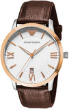 Emporio Armani Giovanni Quartz White Dial Brown Leather Strap Watch For Men - AR11211 Buy Now By Emporio Armani