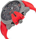 Diesel Mega Chief Chronograph Black Dial Red Silicone Strap Watch For Men - DZ4427 Buy Now By Diesel
