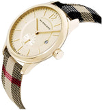 Burberry The Classic Round Gold Dial Brown Leather Strap Unisex Watch - BU10001 Buy Now By Burberry