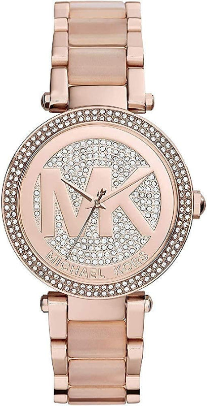 Michael Kors Parker Pink Dial Pink Steel Strap Watch for Women - MK6176 Buy Now By Michael Kors
