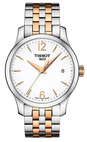 Tissot T Classic Tradition Lady White Dial Two Tone Steel Strap Watch For Women - T063.210.22.037.01 Buy Now By Tissot