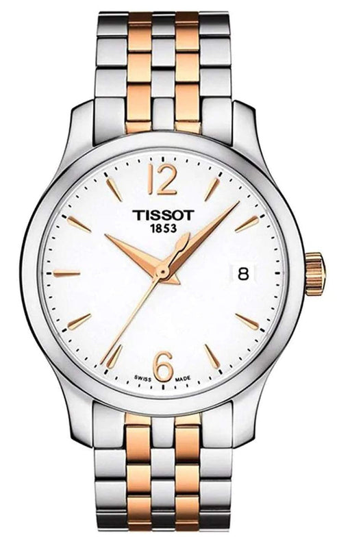 Tissot T Classic Tradition Lady White Dial Two Tone Steel Strap Watch For Women - T063.210.22.037.01 Buy Now By Tissot
