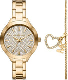 Michael Kors Slim Runway Crystals Gold Dial Gold Steel Strap Watch for Women - MK1046 Buy Now By Michael Kors