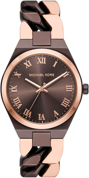 Michael Kors Lennox Analog Brown Dial Two Tone Steel Strap Watch for Women - MK7501 Buy Now By Michael Kors