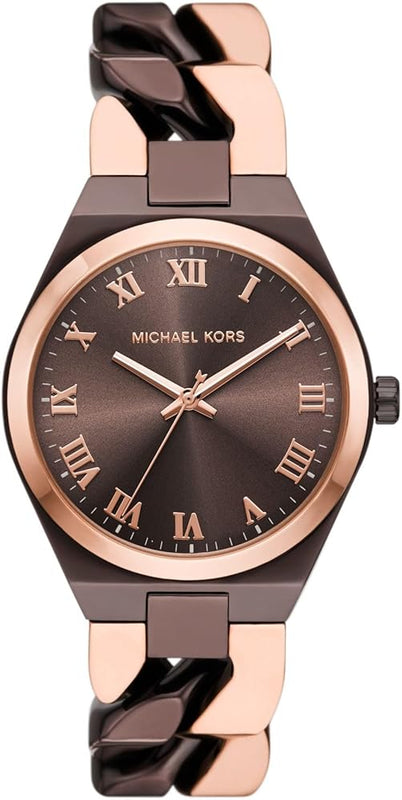 Michael Kors Lennox Analog Brown Dial Two Tone Steel Strap Watch for Women - MK7501 Buy Now By Michael Kors