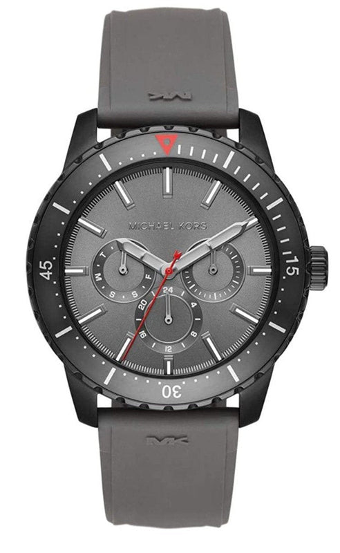 Michael Kors Cunningham Multifunction Grey Dial Grey Rubber Strap Watch For Men - MK7164 Buy Now By Michael Kors