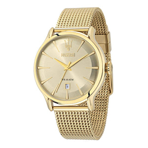 Maserati Epoca Golden Dial Golden Mesh Bracelet Watch For Men - R8853118003 Buy Now By Maserati