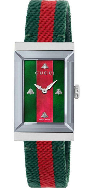 Gucci G-Frame Mother of Pearl Dial Two Tone Nylon Strap Watch For Women - YA147404 Buy Now By Gucci