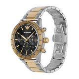 Emporio Armani Analog Chronograph Black Dial Two Tone Steel Strap Watch For Men - AR11521 Buy Now By Emporio Armani