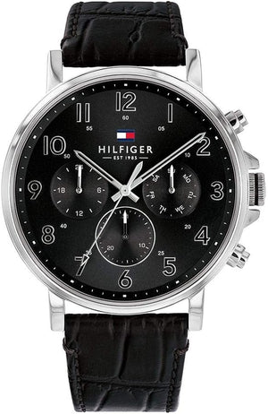 Tommy Hilfiger Baker Chronograph Black Dial Black Leather Strap Watch For Men - 1710449 Buy Now By Tommy Hilfiger