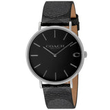 Coach Charles Black Dial Black Leather Strap Watch for Men - 14602157 Buy Now By Coach