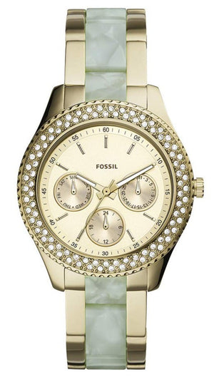 Fossil Stella Multifunction Gold Dial Two Tone Steel Strap Watch for Women - ES4757 Buy Now By Fossil