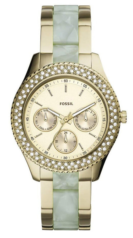Fossil Stella Multifunction Gold Dial Two Tone Steel Strap Watch for Women - ES4757 Buy Now By Fossil