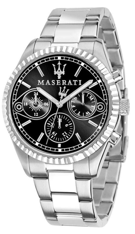 Maserati Competizione Chronograph Black Dial Silver Steel Strap Watch For Men - R8853100014 Buy Now By Maserati