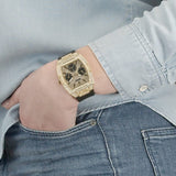 Guess Raven Diamonds Champagne Dial Black Rubber Strap Watch For Women - GW0105L2 Buy Now By Guess