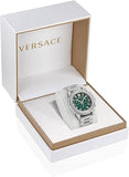 Versace Greca Action Chronograph Quartz Green Dial Silver Steel Strap Watch for Men - VE3J00422 Buy Now By Versace